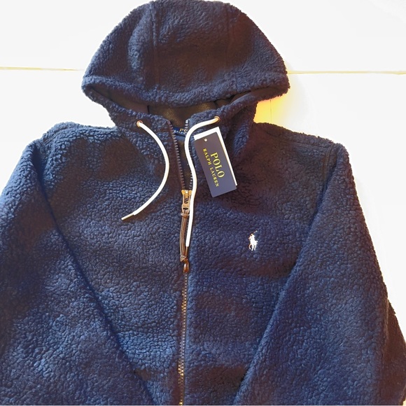 Polo Ralph Lauren Retro Pile Sherpa Fleece Hooded Jacket Large - Picture 5 of 12
